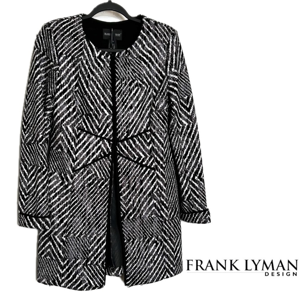 NWOT Frank Lyman 3/4 Length Jersey Jacket Zebra Print Size6